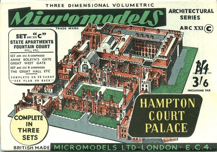 Bouwplaat Micromodels Hampton Court deel 3, Hobby en Vrije tijd, Modelbouw | Figuren en Diorama's, Nieuw, Diorama, 1:50 of kleiner