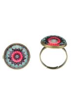 Unieke verstelbare mandala ring met glazen decoratie, Ophalen of Verzenden, Nieuw
