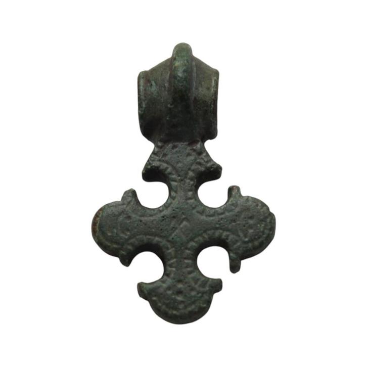 Bodemvondst Middeleeuwen Brons Kruisje crucifix, Antiek en Kunst, Antiek | Koper en Brons, Brons, Verzenden