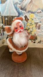 Vintage flocked kerstman jaren ‘60, Ophalen of Verzenden, Gebruikt