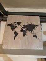 Houten bord plank met wereld, Ophalen of Verzenden, Wanddecoratie