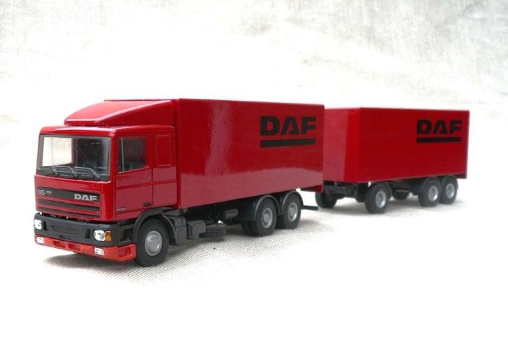 Lion Daf 95 combi DAF demo, oplegger met extra as., Hobby en Vrije tijd, Modelauto's | 1:50, Zo goed als nieuw, Bus of Vrachtwagen