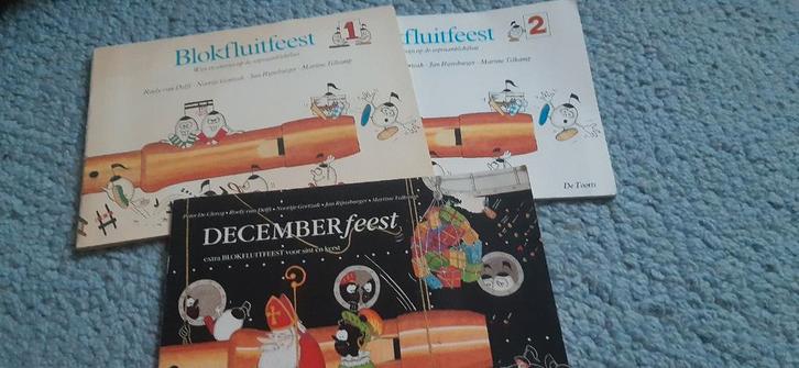 Blokfluitfeest dl 1 en 2 en decemberfeest wijs en onwijs op, Muziek en Instrumenten, Bladmuziek, Gebruikt, Artiest of Componist