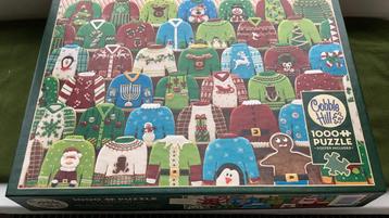 Cobble Hill. Kerstpuzzel.Afb. foute kersttruien.1000 stukjes beschikbaar voor biedingen