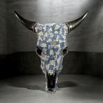 OVERGEDRAGEN Echte Koeienschedel met ingelegd mozaïek, Ophalen of Verzenden