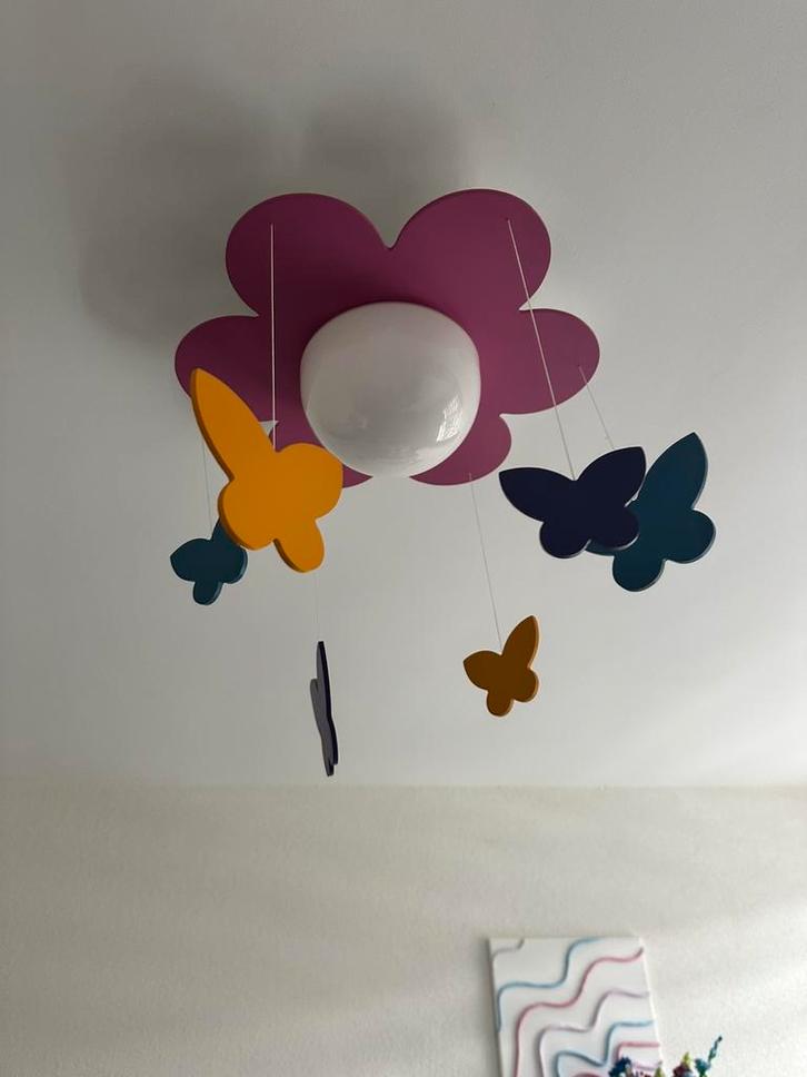 Plaffoniere Philips roze met vlinders, Huis en Inrichting, Lampen | Plafondlampen, Zo goed als nieuw, Ophalen