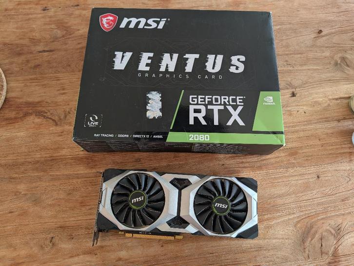 MSI RTX 2080 Ventus 8GB, Computers en Software, Videokaarten, Gebruikt, Nvidia, PCI-Express 3.0, GDDR6, HDMI, DisplayPort, Ophalen