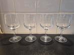 4 kristallen likeur glazen geëtst, Ophalen of Verzenden, Zo goed als nieuw, Borrel- of Shotglas