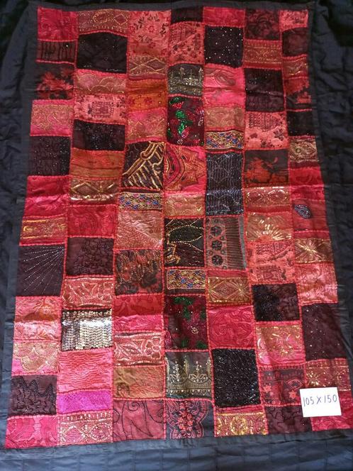 Indiase sara sari batik patchwork kleden hippie bohemian, Huis en Inrichting, Woonaccessoires | Plaids en Woondekens, Gebruikt
