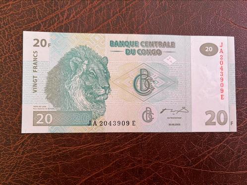 Kongo twintig franc 2003 UNC, Postzegels en Munten, Bankbiljetten | Afrika, Los biljet, Overige landen, Ophalen of Verzenden