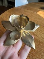 Vintage messing lotus / bloem kandelaar, Ophalen of Verzenden, Koper of Brons