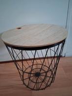 Bijzettafel met mand, Huis en Inrichting, Tafels | Bijzettafels, Ophalen, Minder dan 55 cm, Rond, Nieuw