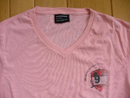 SELECTED HOMME t- shirt roze maat M, Kleding | Heren, T-shirts, Zo goed als nieuw, Maat 48/50 (M), Roze, Ophalen of Verzenden