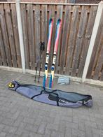 Setje ski's met kromme stokken en opbergtas € 30 euro, Ophalen, Gebruikt, Ski's