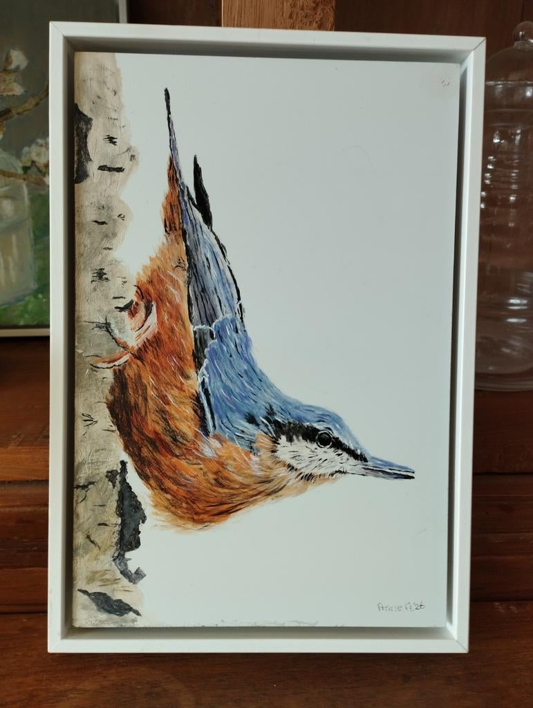Mooi schilderijtje incl baklijst afm ca 18x26 cm, Ophalen of Verzenden