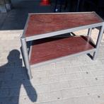 Hoektafel stalen tafel., Ophalen of Verzenden, Zo goed als nieuw