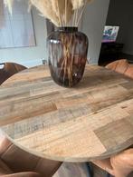 ronde eettafel met zwarte poten in de style x, Huis en Inrichting, Tafels | Eettafels, 100 tot 150 cm, Rond, Ophalen of Verzenden