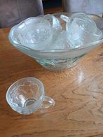Glazen bowlstel met 12 glazen, Ophalen, Glas of Glazen, Overige stijlen, Glas