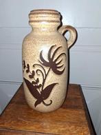 Vintage Aardewerk Vaas met Bloemmotief, Antiek en Kunst, Ophalen of Verzenden