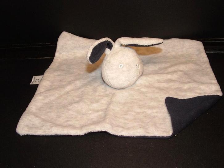 BAMBINO KONIJN KNUFFELDOEK VELOURS GRIJS LICHTER GRIJS, Kinderen en Baby's, Speelgoed | Knuffels en Pluche, Nieuw, Overige typen