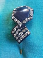 A.D Hoedenspeld/Broche Donkerbl. Celluloid. GRATIS Verzend., Sieraden, Tassen en Uiterlijk, Antieke sieraden, Verzenden, Overige materialen