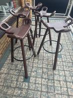 6x houten barkrukken., Ophalen, Gebruikt, Met voetsteun, 60 tot 90 cm