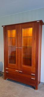 vitrinekast kersenhout, Huis en Inrichting, Ophalen, 100 tot 150 cm, 200 cm of meer, Klasiek modern
