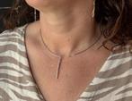 34 diamanten 18k gouden design ketting hanger spang collier, Verzenden, Zo goed als nieuw, Met edelsteen, Info@voordeelsieraden.nl