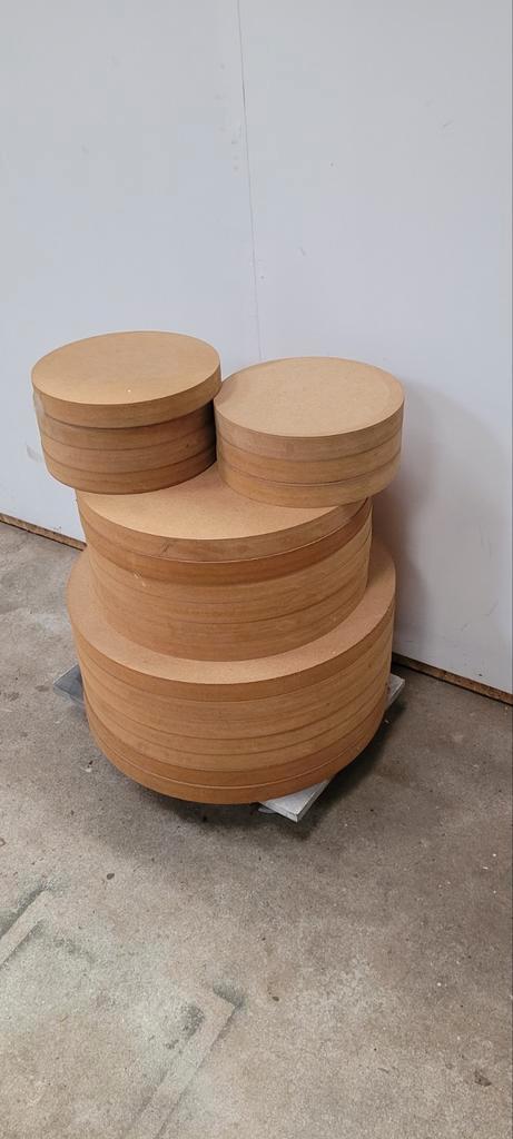 Partij Ronde schijven, 40 mm Dik MDF, Doe-het-zelf en Verbouw, Platen en Panelen, Ophalen