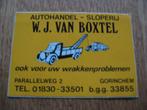 Sticker Autohandel Sloperij Gorinchem 10 x 7 cm, Ophalen, Nieuw, Bedrijf of Vereniging