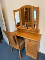 Prachtige houten kaptafel met drieluik (3 spiegels), Ophalen, Zo goed als nieuw, 50 tot 100 cm, Minder dan 100 cm