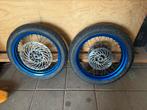 Derbi drd racing blauwe wielen achtervelg zit een deukje in, Gebruikt, Derbi, DERBI, Overige typen
