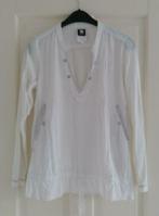 G-Star longsleeve / top wit met drukknoop zakjes mt S 37448, Kleding | Dames, Tops, ., Wit, G-star, Ophalen of Verzenden