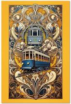 NZH ART NOUVEAU stl Alphonse Mucha tram poster, Nieuw, Tram, Verzenden