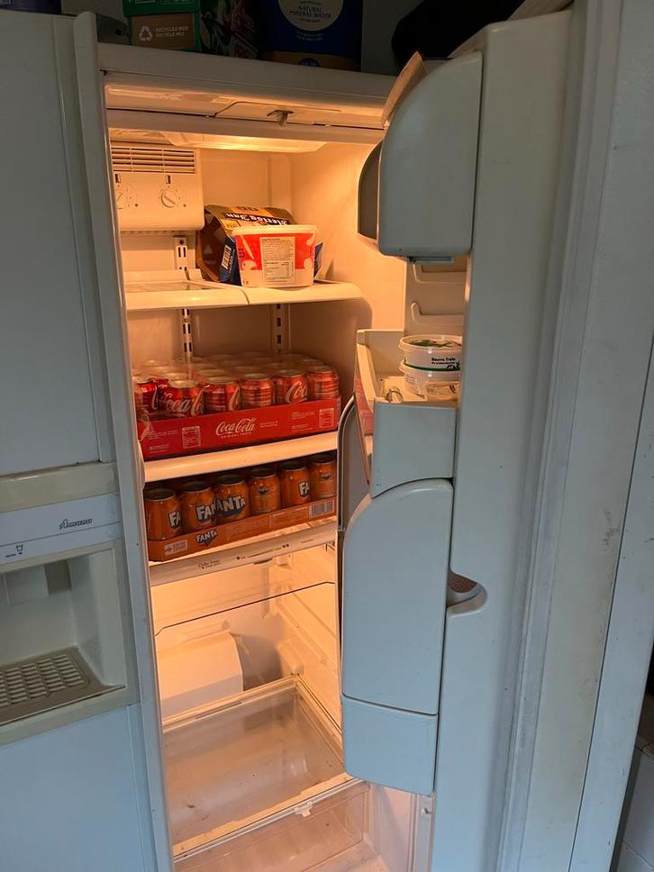 Grote Amerikaanse Koelkast met Vriesvak, Witgoed en Apparatuur, Koelkasten en IJskasten, Gebruikt, Met vriesvak, 200 liter of meer