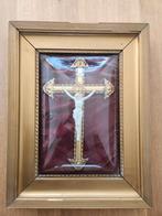 mooi corpus christi, kruisbeeld ingelijst achter bol glas, Antiek en Kunst, Ophalen of Verzenden