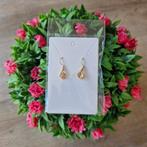 Goudkleurige rvs oorbellen 'Kleine rondjes", Ophalen of Verzenden, Zo goed als nieuw, Goud, Overige materialen