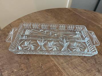 Antieke Kristallen Schaal met 3 Compartimenten beschikbaar voor biedingen