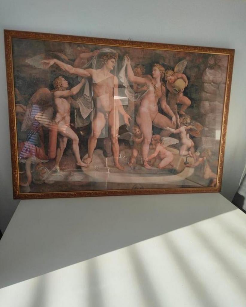 Klassiek Europees schilderij met engelen – ingelijst, Ophalen