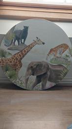 Muurcirkel dieren op hout., Ophalen, Zo goed als nieuw