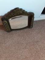 Mooi ANTIEKE BAROK JARE 30 koperen spiegel 2 x borstels, Ophalen of Verzenden, Rechthoekig, Minder dan 50 cm, Minder dan 100 cm