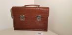 K99 VINTAGE schooltas bruin leder in zeer goede staat, Sieraden, Tassen en Uiterlijk, Tassen | Schooltassen, Minder dan 30 cm