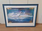 Mooi schilderij zwanen 100 cm x 74 cm., Ophalen