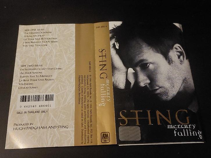 STING - MERCURY FALLING (MC), Cd's en Dvd's, Cassettebandjes, Zo goed als nieuw, Origineel, Pop, 1 bandje, Ophalen of Verzenden