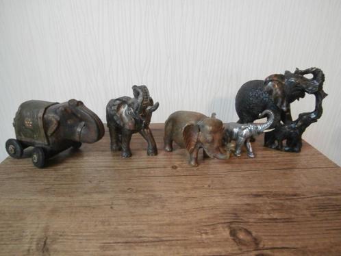 5 Olifant Beeldjes van  Brons Tin Hout Aluminium Kunststof, Verzamelen, Beelden en Beeldjes, Zo goed als nieuw, Dier, Ophalen of Verzenden