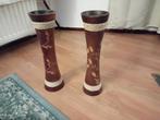 Set van 2 decoratieve houten vazen, Ophalen, Overige materialen, Gebruikt, Overige kleuren