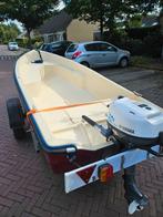 Boot met Yamaha 5pk fourstroke op trailer incl. Afdekzeil, Watersport en Boten, Zeilen en Zeiltoebehoren, Ophalen, Gebruikt, Minder dan 15 m²