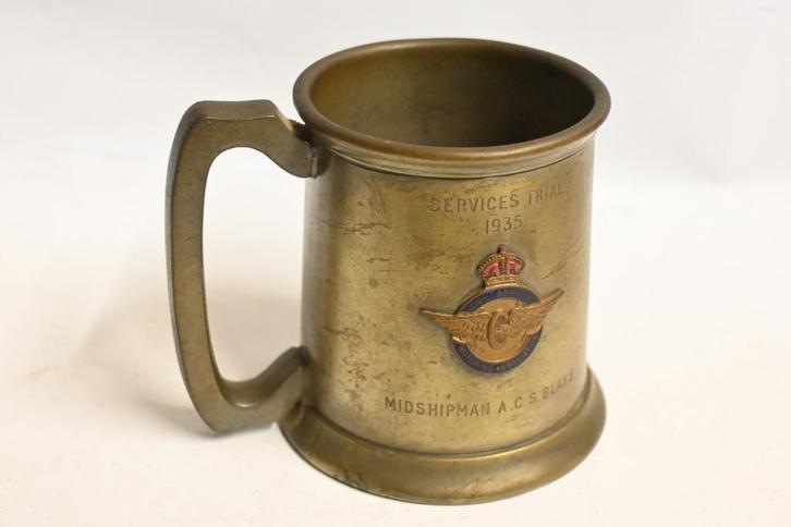 beker tin royal navy midshipman 1935 CSMA engeland, Verzamelen, Militaria | Tweede Wereldoorlog, Marine, Overige typen, Engeland