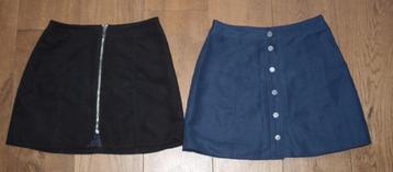 Zwart en Blauw Suede-Look Rokje H&M (36) beschikbaar voor biedingen