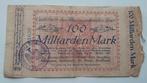 100 Miljard Mark 1923 Wiesbaden Duitsland Notgeld Bankbiljet, Duitsland, Ophalen of Verzenden